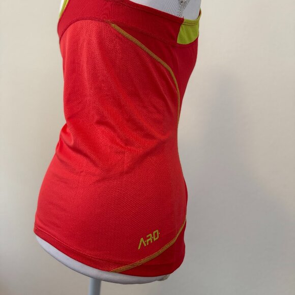 Asics Running Top | Red-Orange & Neon Yellow | Size XS | Lightweight Performance - Picture 4 of 5